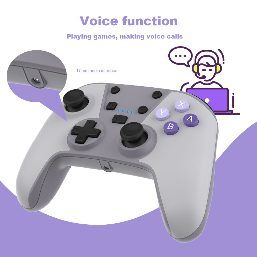 JYS-NS207 Bluetooth Game Controller Trådløst spil Joystick til Nintendo Switch Pro Grå JYS-NS207 Bluetooth Game Controller Trådløst spil Joystick til Nintendo Switch Pro Grå